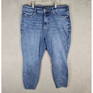 Judy Blue Jeans Women 20W Denim Whiskered Stretch High Rise Skinny Leg JB88767MD